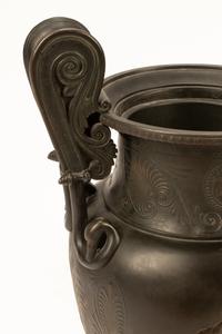 A Pair of Pompeiian Style Bronze Urns