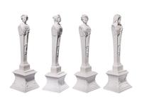 Four Mennecy Biscuit Porcelain Herm Figures Emblematic of the Seasons