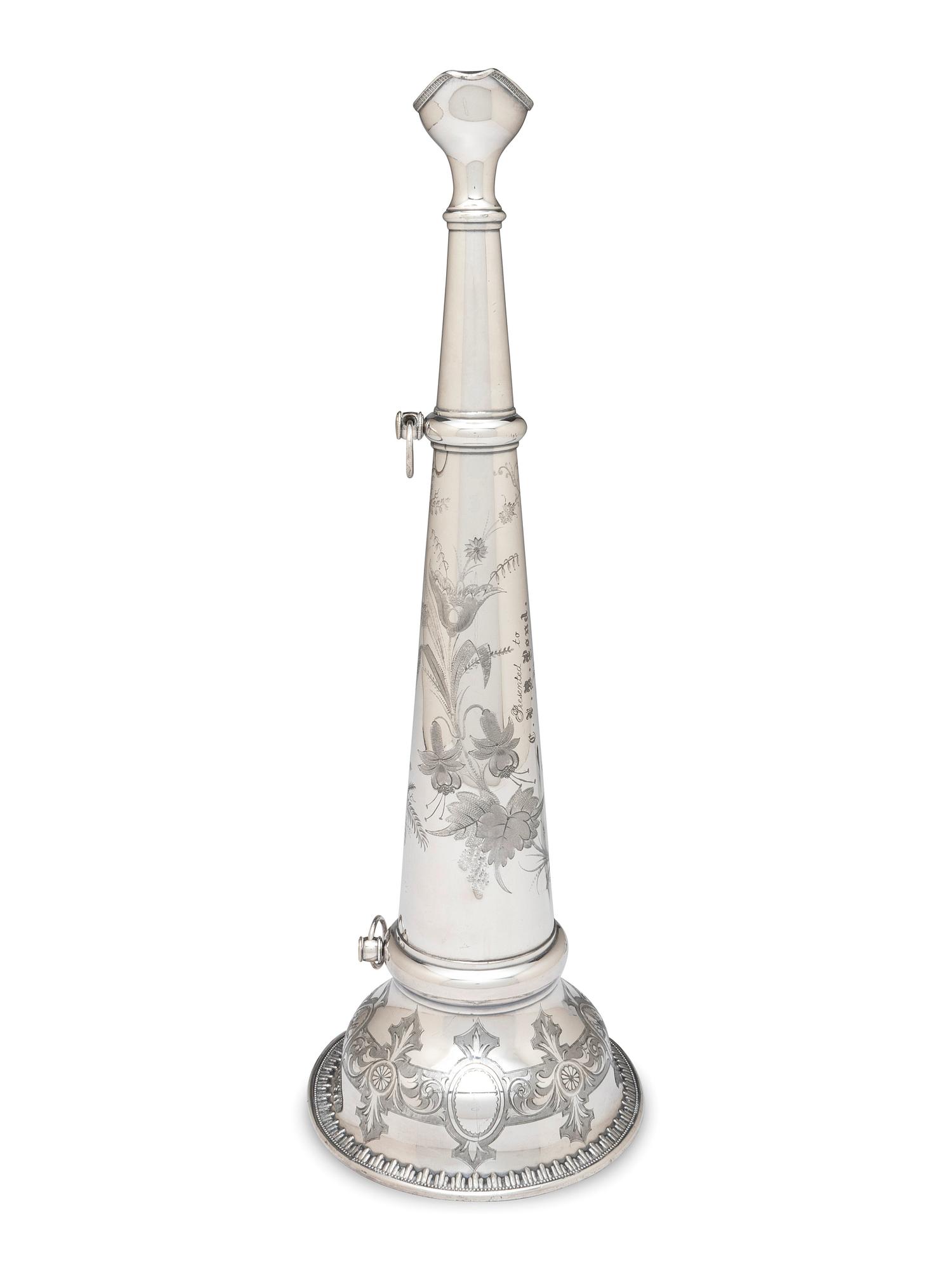 A Silver Plate Fireman's Parade Horn