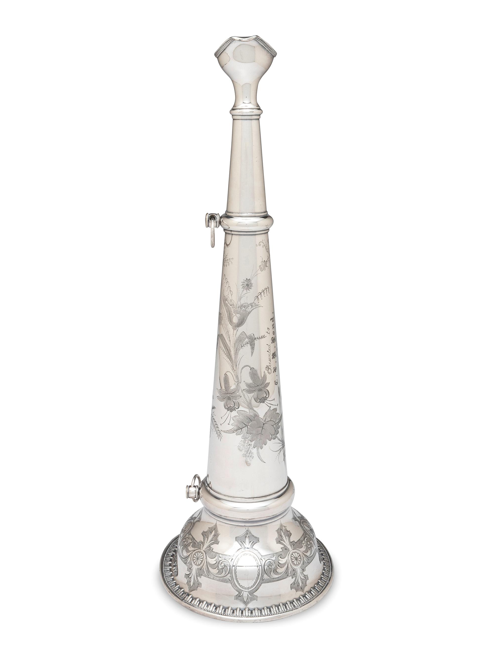 A Silver Plate Fireman's Parade Horn