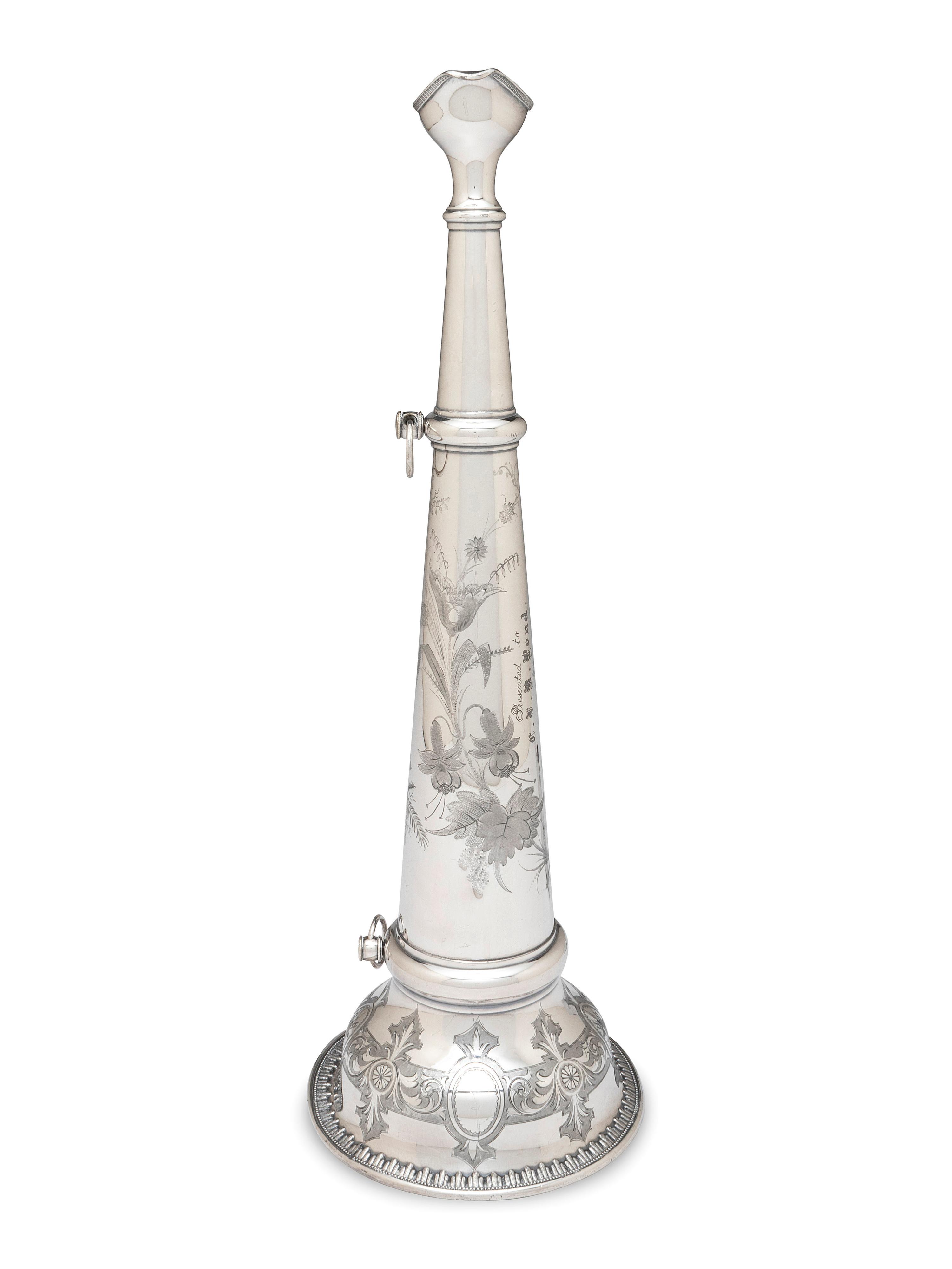 A Silver Plate Fireman's Parade Horn