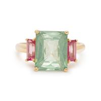 GREEN AND PINK TOPAZ RING