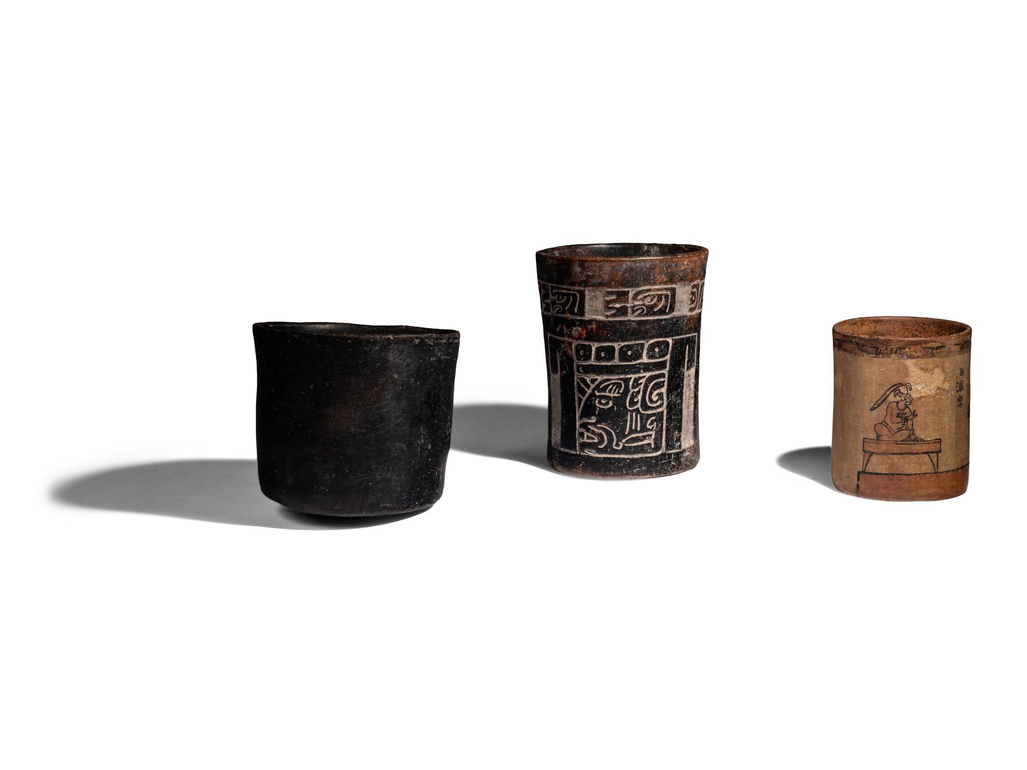 Three Maya Cylinder Vessels