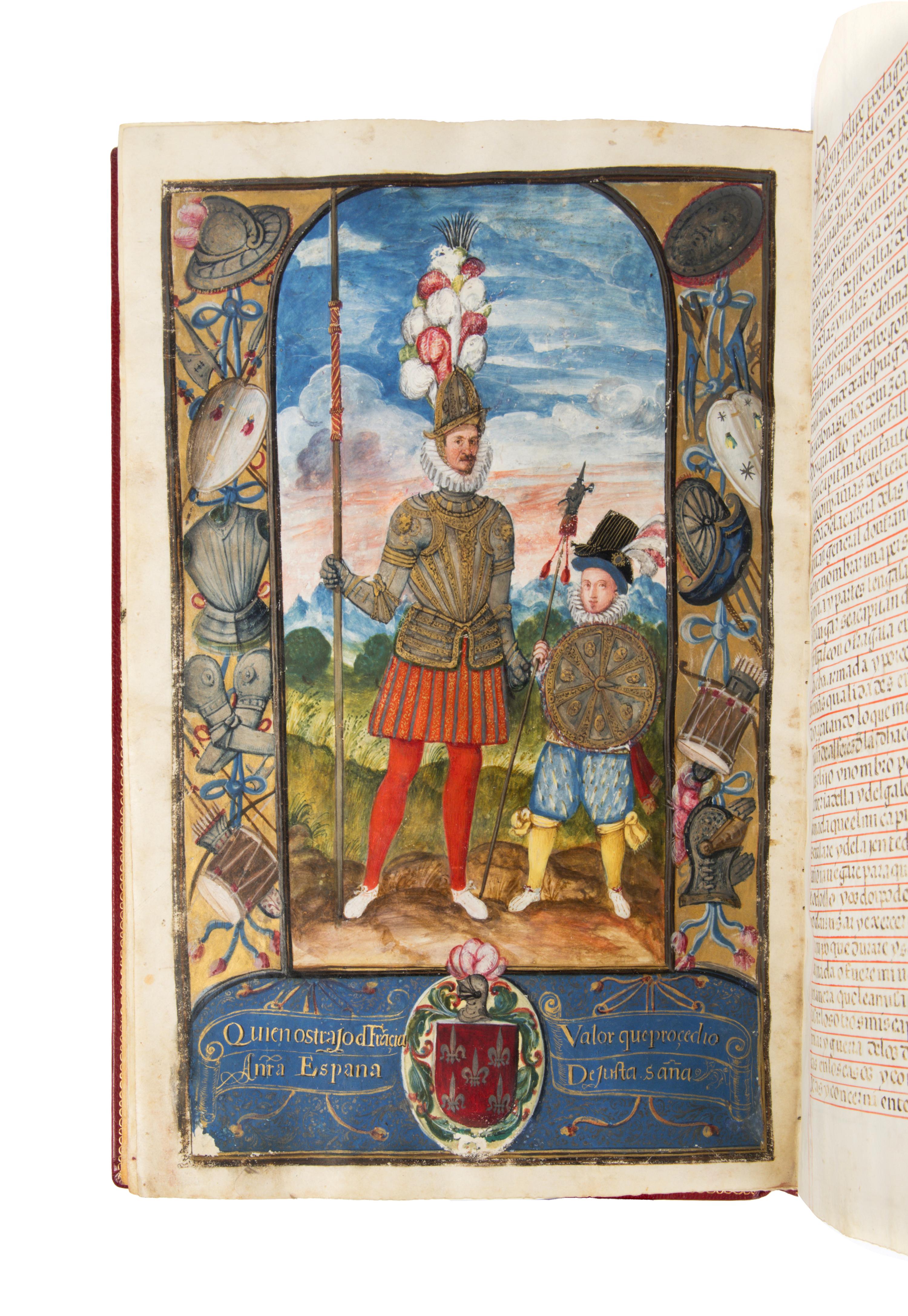 JUAN DEL CASTILLO (likely) (Seville, c. 1584-1640) Carta Ejecutoria de hidalguía (for Diego Maldonado), Illuminated manuscript on parchment [Spain, Granada and Seville, c. 1604–1605]