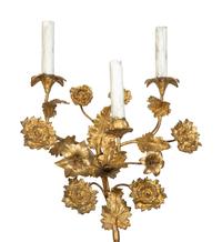 A Pair of Louis XVI Style Six-Light Giltwood Figural Candelabra