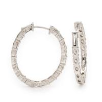 Diamond and White Gold Inside Out Oval Hoop Earrings