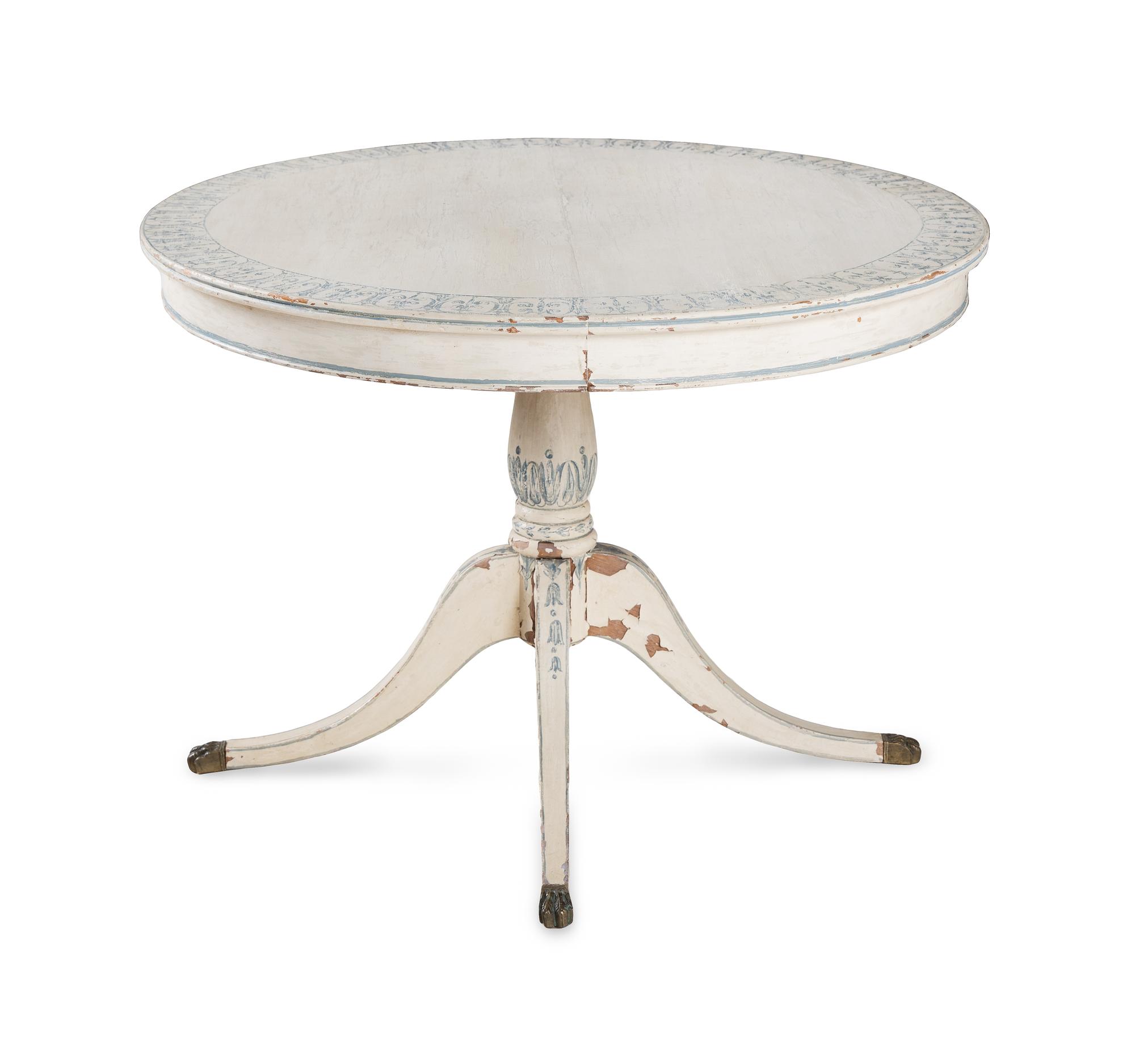 A George III Style Painted Pedestal Table