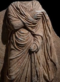A Roman Marble Funerary Relief Fragment