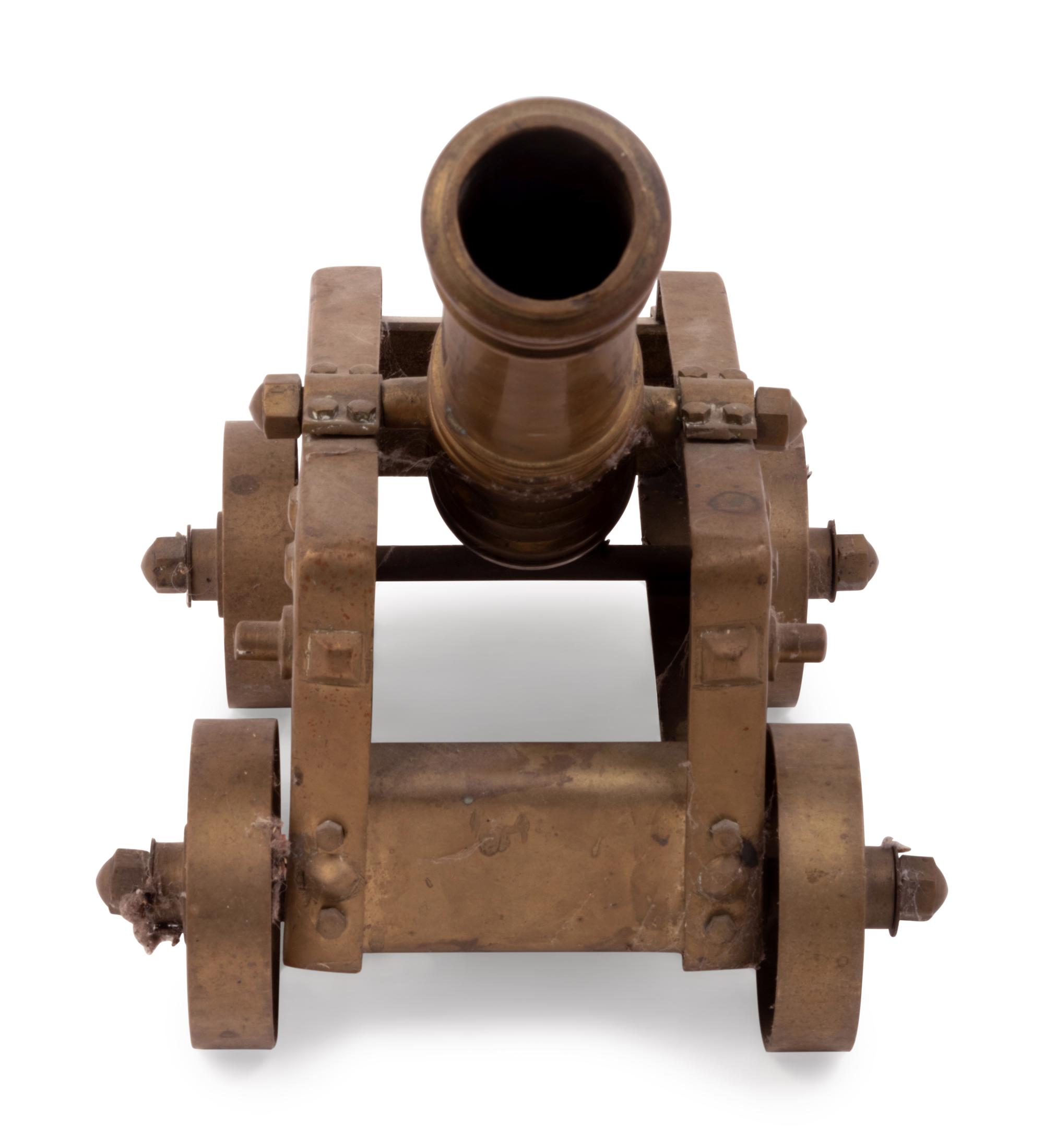 A Brass Model of a Cannon with Carriage