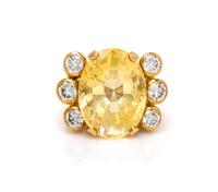 An 18 Karat Yellow Gold, Yellow Sapphire and Diamond Ring, David Webb, 21.10 dwts.