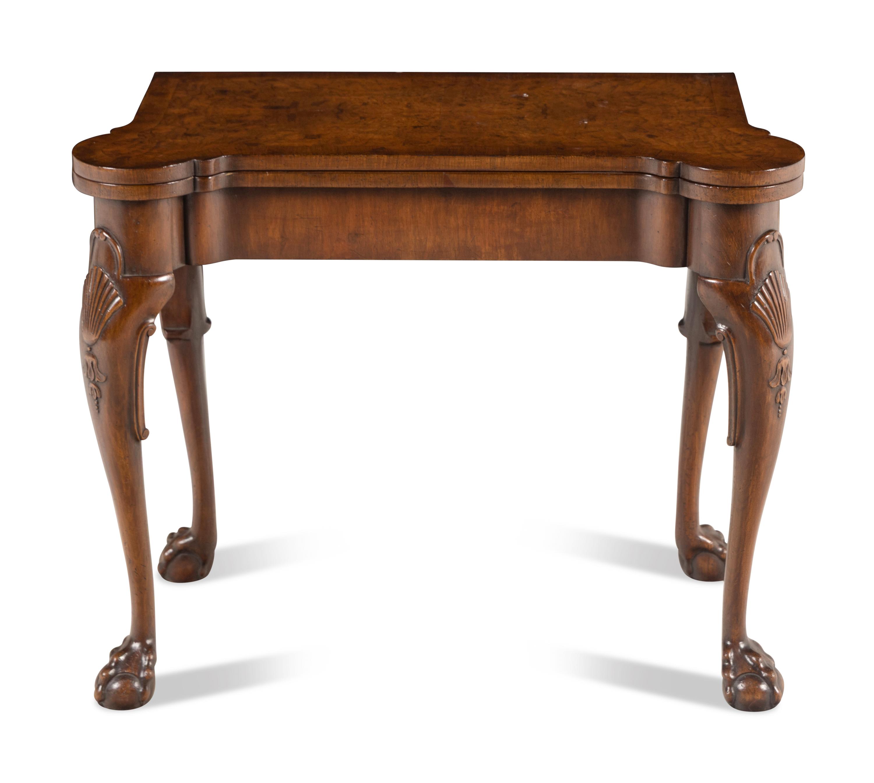 A George II Style Walnut Flip-Top Games Table