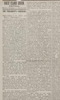 LINCOLN, Abraham (1809-1865). Rock Island Union Extra . Rock Island, IL, 10 December 1863.