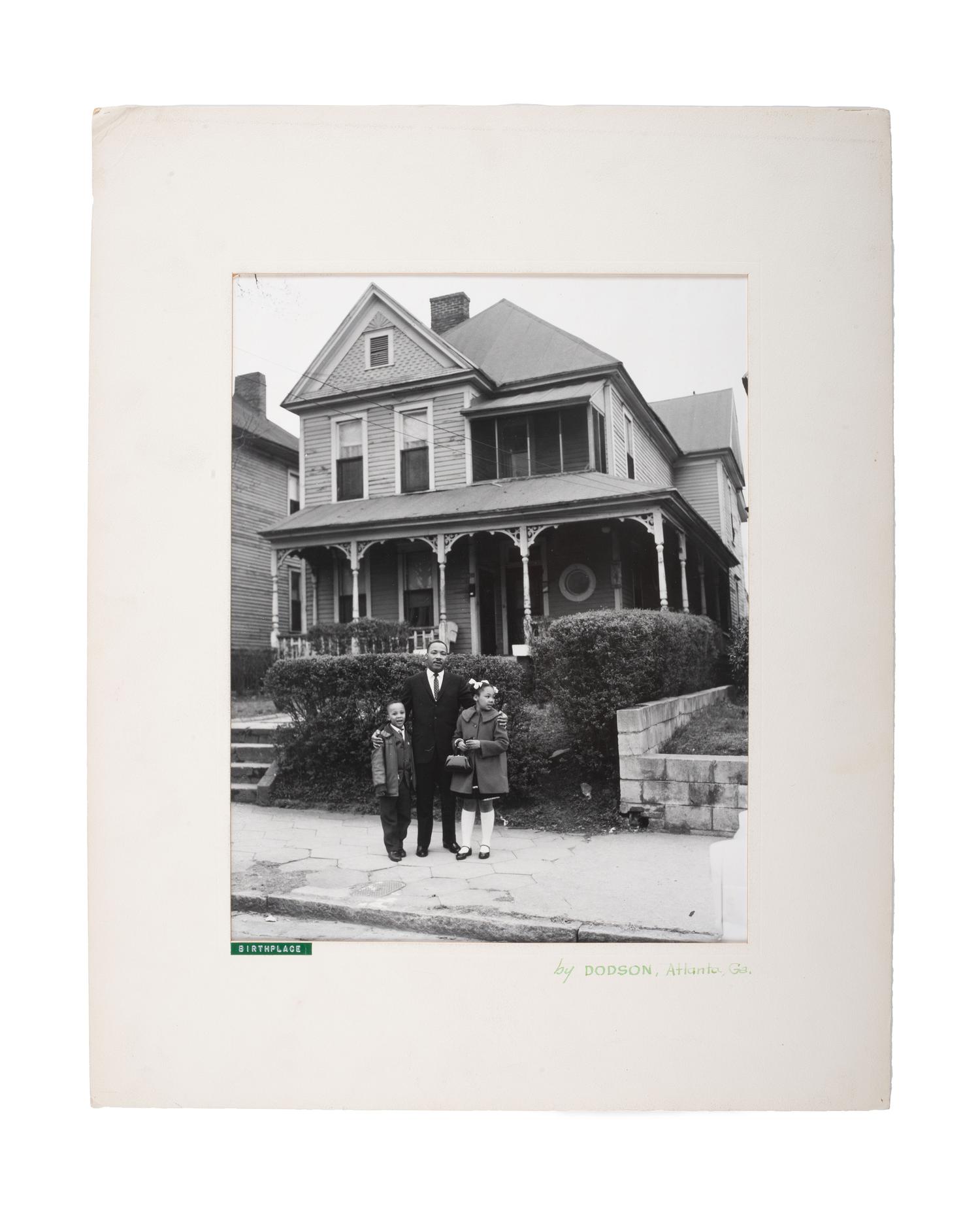 [KING, Martin Luther, Jr. (1929-1968)]. DODSON, Henry David (1932-2016), photographer. A group of 4 photographs of Dr. Martin Luther King, Jr., his family, and Ebenezer Baptist Church. Atlanta, GA, 1960s.