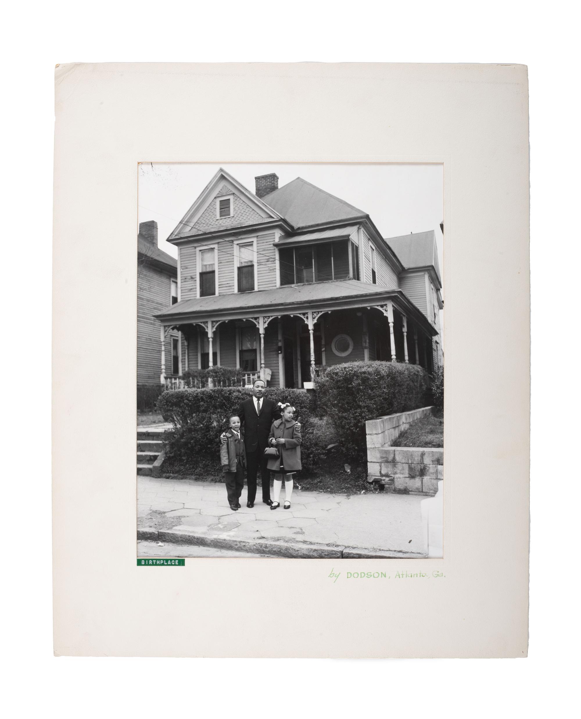 [KING, Martin Luther, Jr. (1929-1968)]. DODSON, Henry David (1932-2016), photographer. A group of 4 photographs of Dr. Martin Luther King, Jr., his family, and Ebenezer Baptist Church. Atlanta, GA, 1960s.