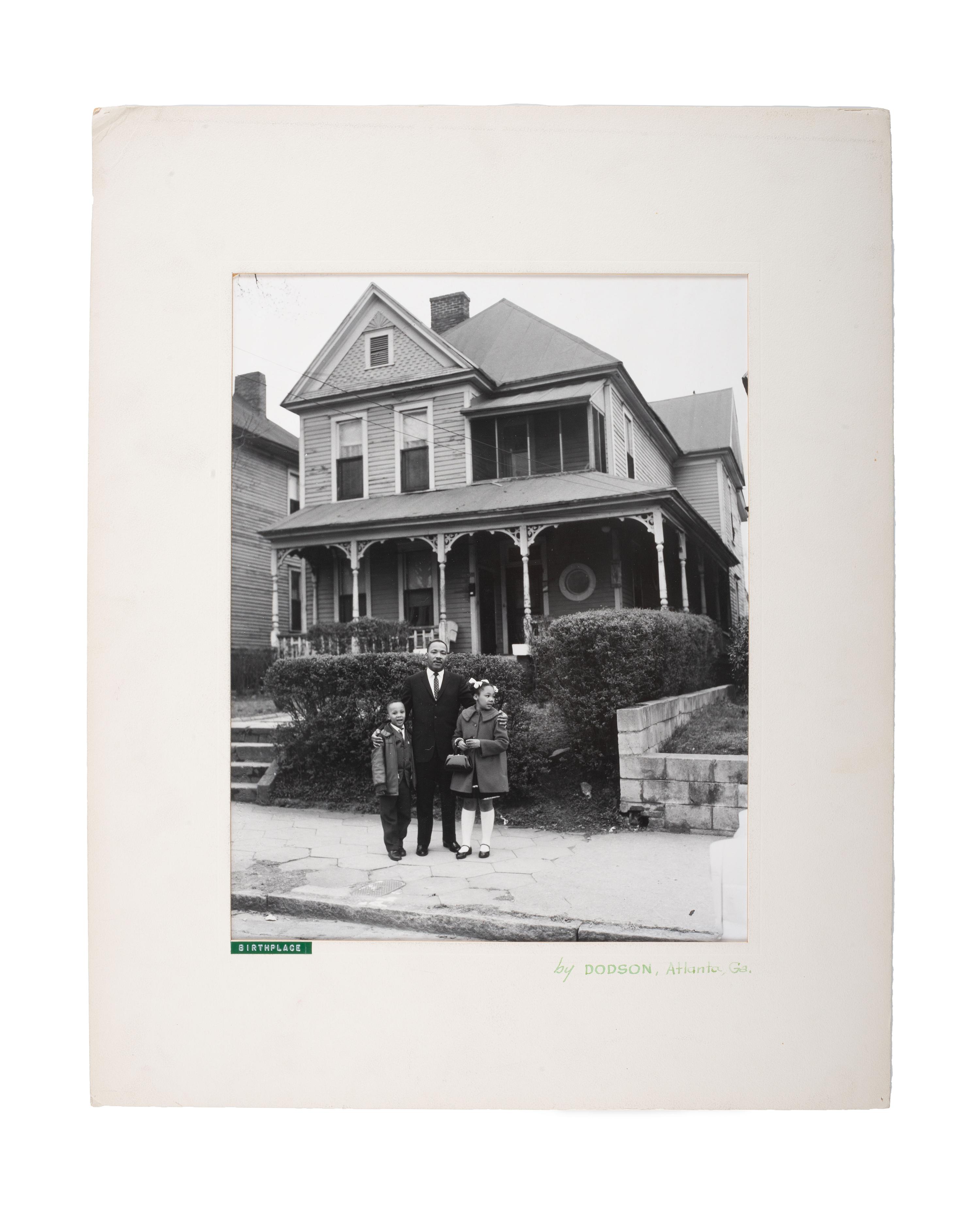 [KING, Martin Luther, Jr. (1929-1968)]. DODSON, Henry David (1932-2016), photographer. A group of 4 photographs of Dr. Martin Luther King, Jr., his family, and Ebenezer Baptist Church. Atlanta, GA, 1960s.