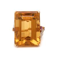 Retro, Citrine, Ruby, and Diamond Ring