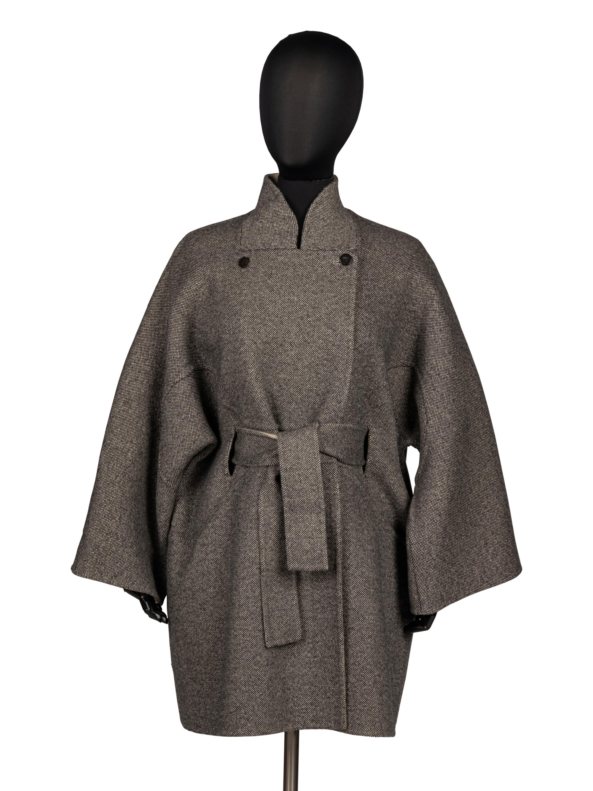 Ralph Rucci, Grey Double Faced Cashmere Coat