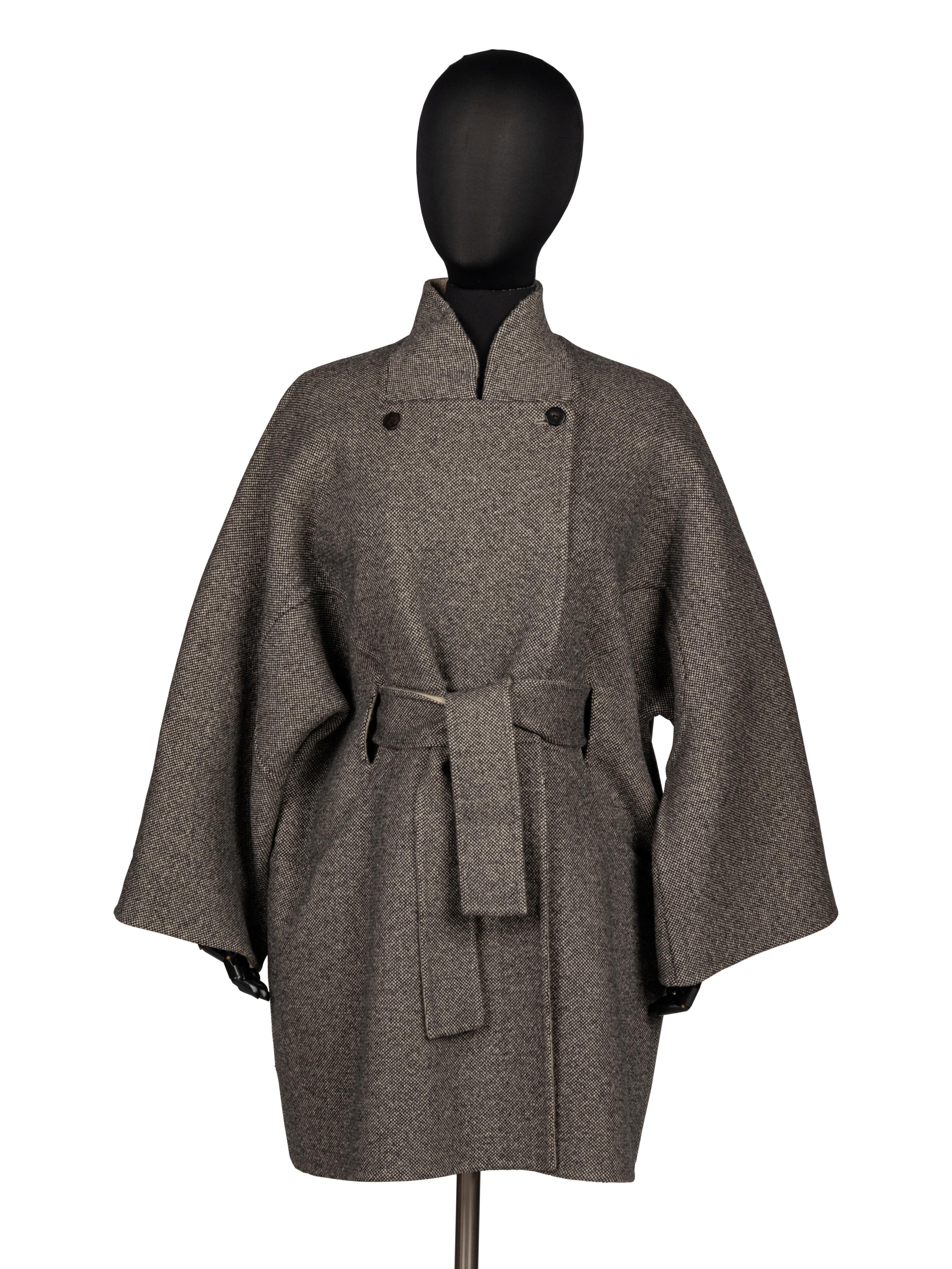 Ralph Rucci, Grey Double Faced Cashmere Coat