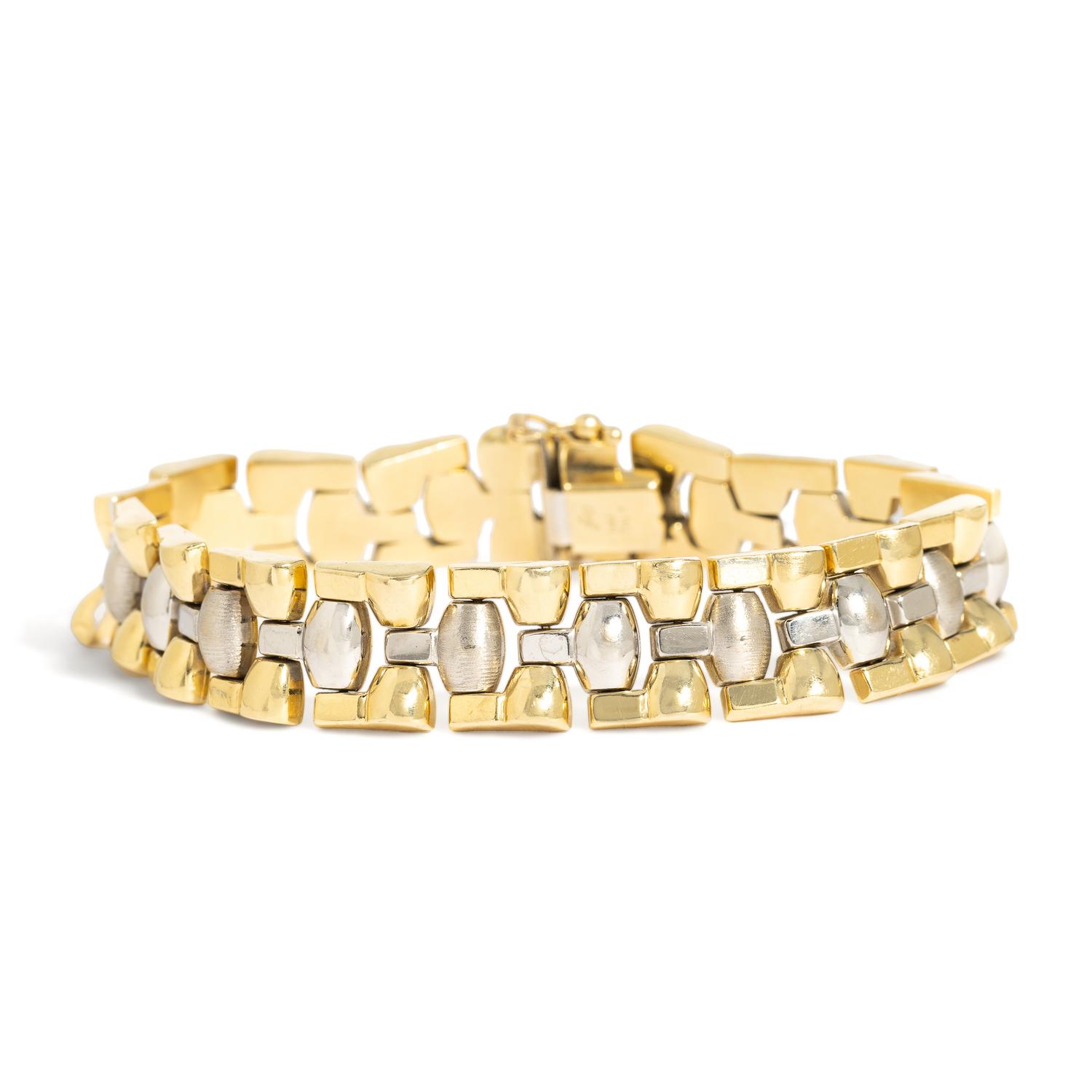BICOLOR GOLD ZIPPER LINK BRACELET