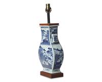 A Chinese Export Canton Porcelain Vase Mounted as a Lamp
