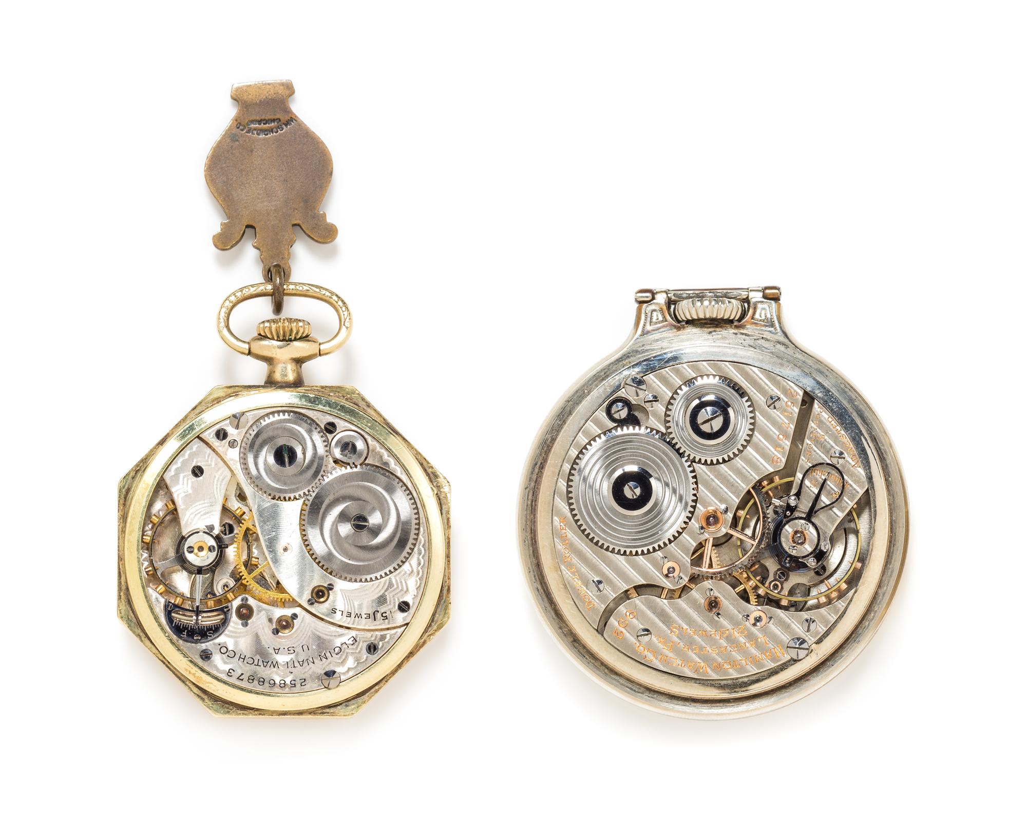 A Collection of Gold Filled Open Face Pocket Watches, Hamilton and Elgin, Circa 1923 and 1928, 102.00 dwts.