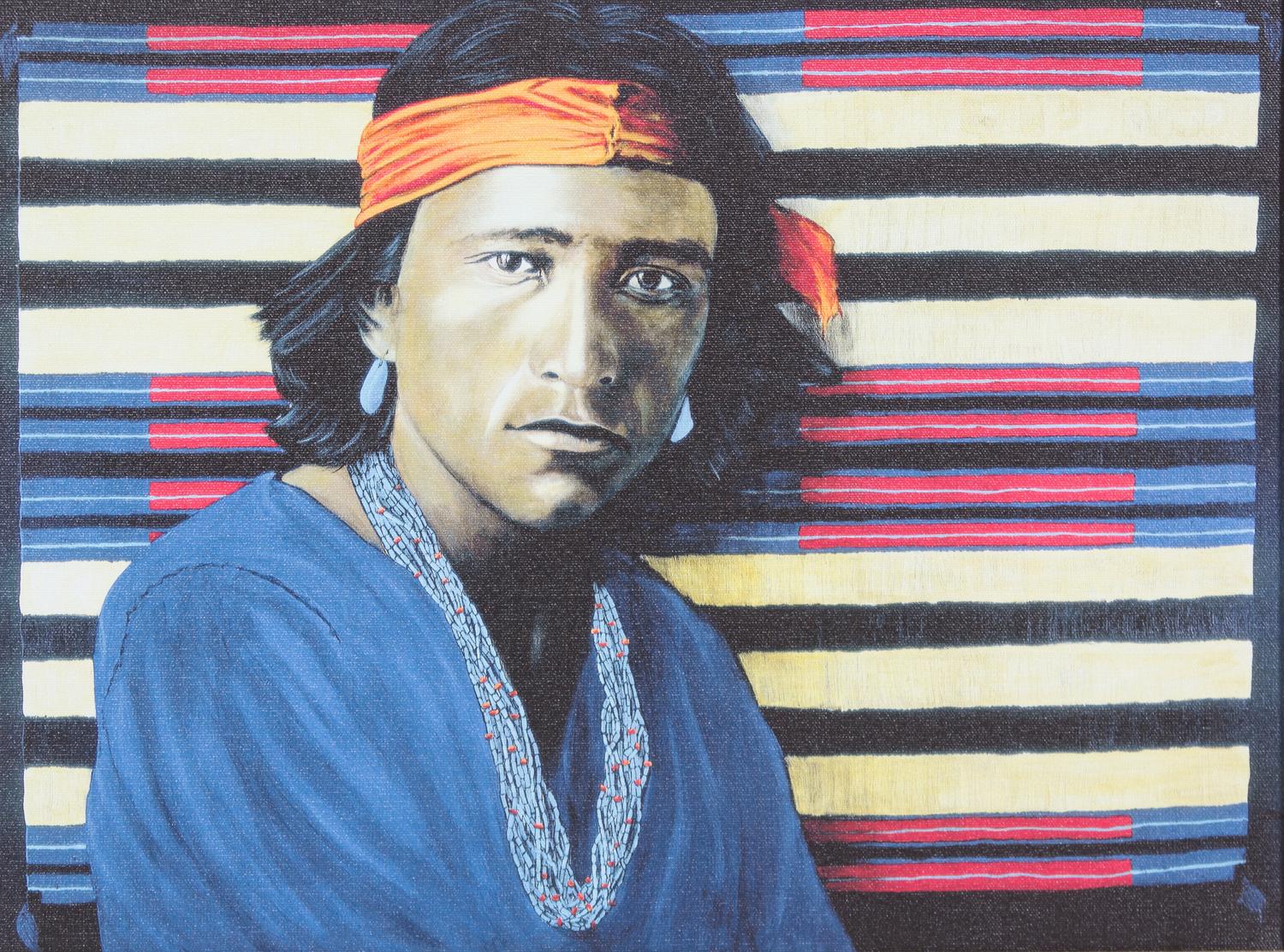 Helmut Koller, (Austrian, b. 1954), Two Works; Young Navajo and Medicine Crow
