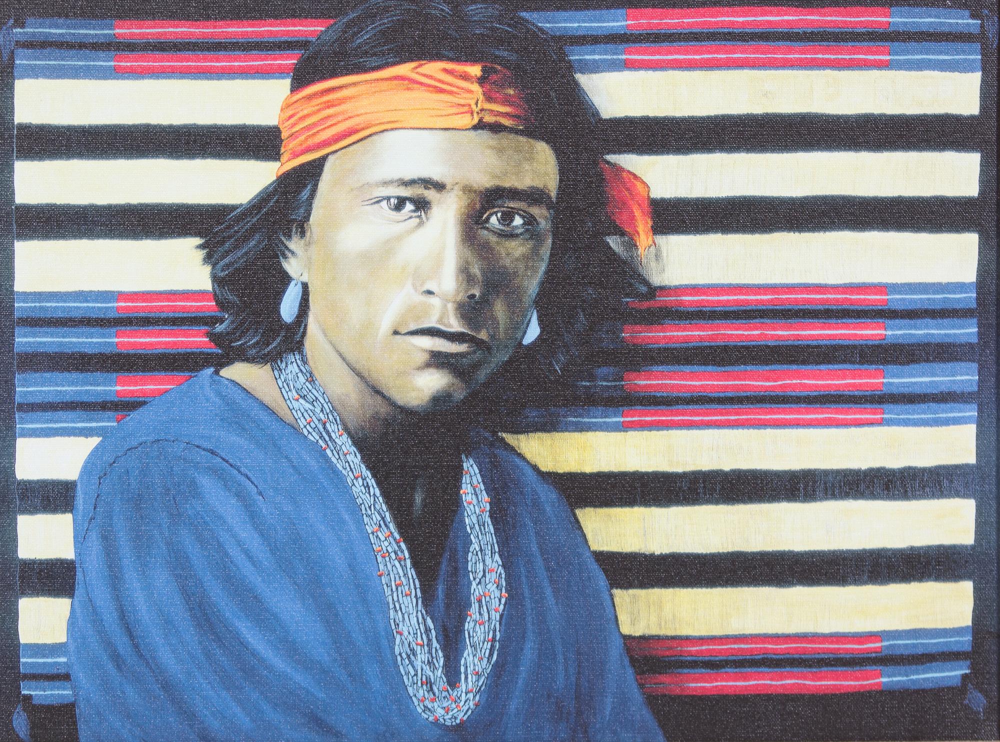 Helmut Koller, (Austrian, b. 1954), Two Works; Young Navajo and Medicine Crow