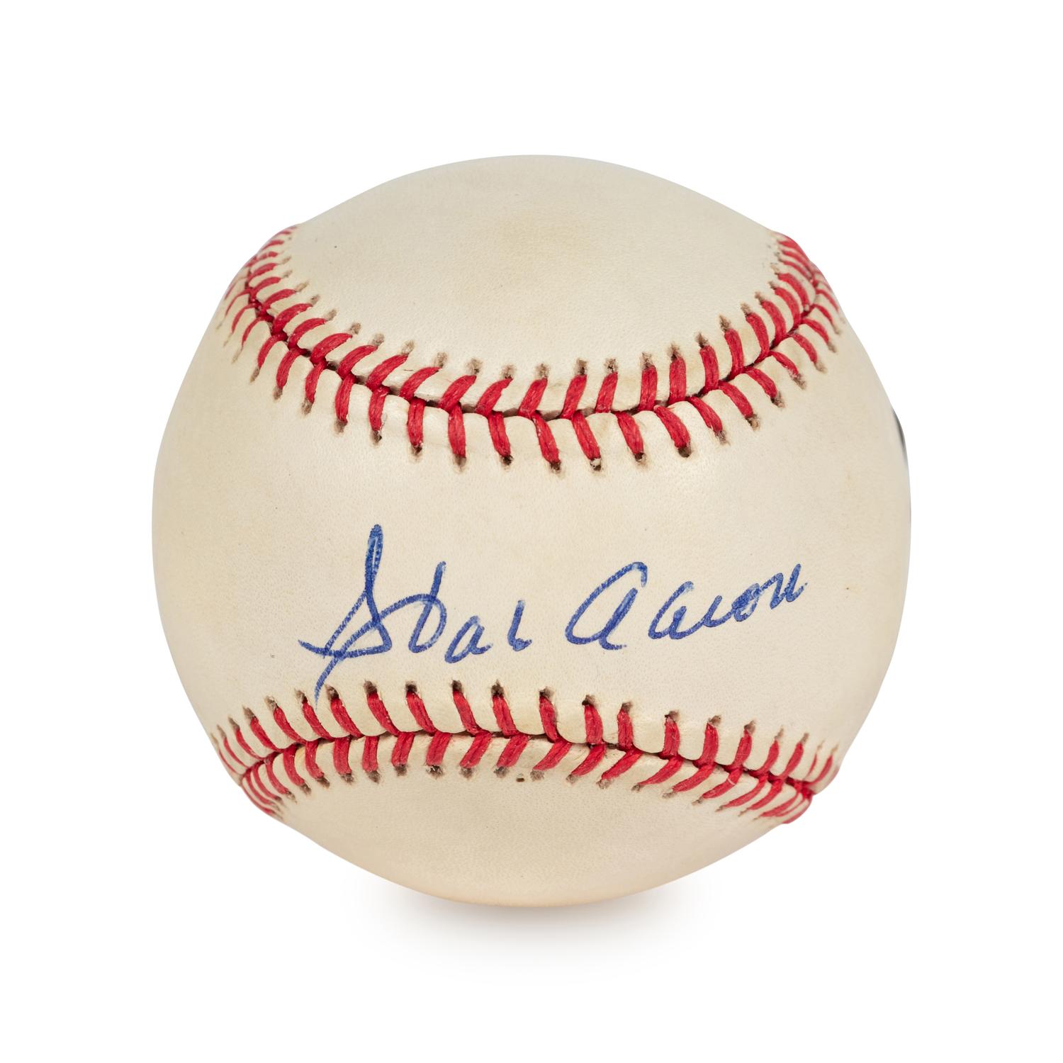 A Hank Aaron Signed Autograph Baseball (Beckett Authentication Services BAS Certified),