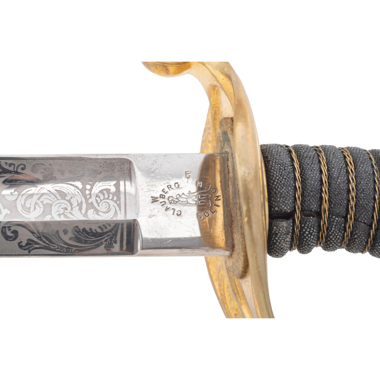 Fine Clauberg US Model 1850 Foot Officers Sword Retailed by JCF Deecken of New York