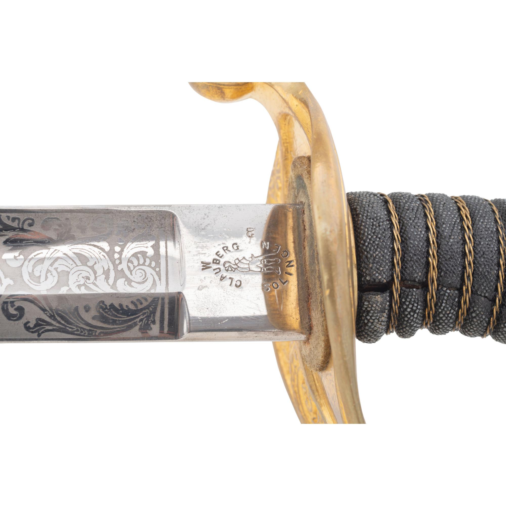 Fine Clauberg US Model 1850 Foot Officers Sword Retailed by JCF Deecken of New York