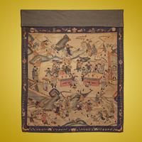 A Large Chinese Kesi Silk 'Battle Scene' Panel, Late Qing Dynasty — 清晚期 緙絲刀馬人物圖大挂賬