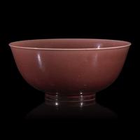 A Chinese Aubergine Glazed Porcelain Bowl, Possibly Guangxu Period — 或爲清光緒 紫金釉碗