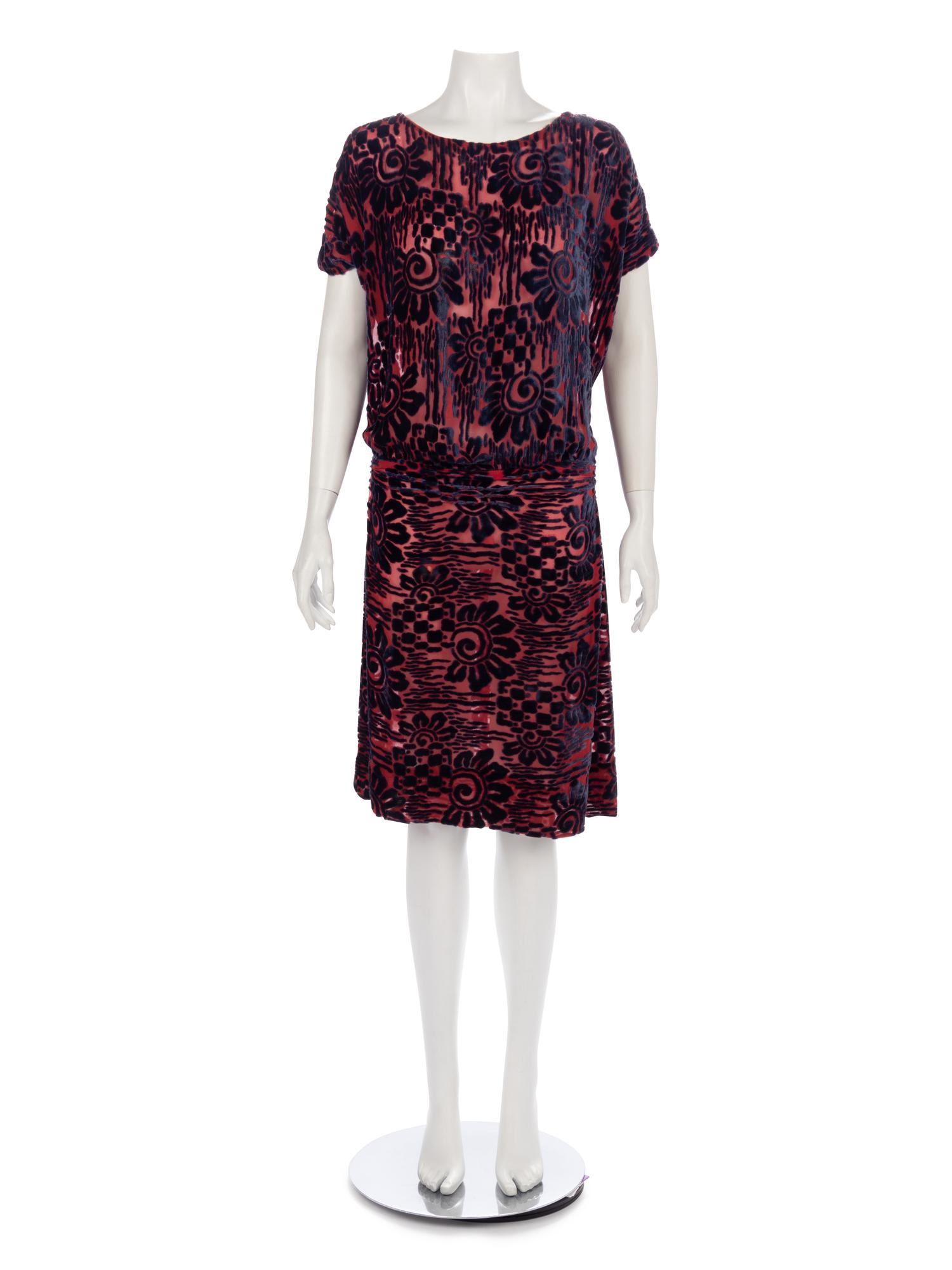 Voided Velvet Flapper Dress, 1920s