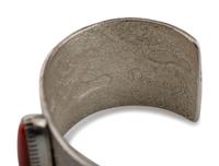 Tufa Cast Silver and Coral Cuff Bracelet