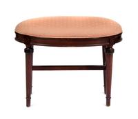 A Louis XVI Style Walnut Stool Height 25 x width 19 x depth 16 inches. — 20TH CENTURY