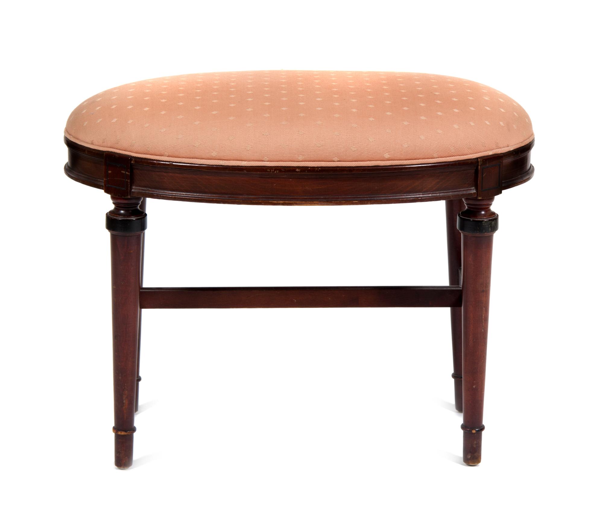 A Louis XVI Style Walnut Stool Height 25 x width 19 x depth 16 inches. — 20TH CENTURY