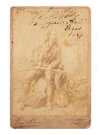 [WILD WEST SHOWS]. PIROU, Eugen, photographer. Signed and inscribed cabinet card of William F. "Buffalo Bill" Cody. Paris, 1889.