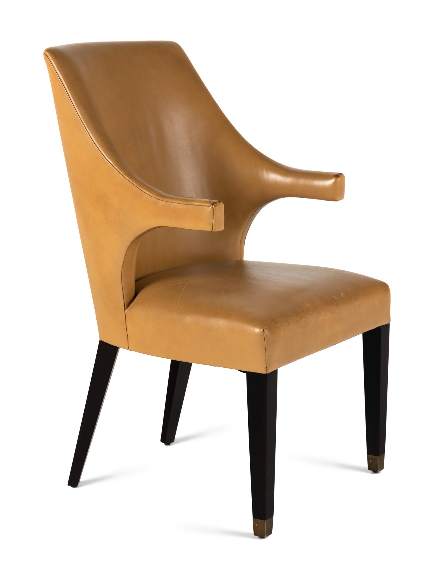 A Dessin Fournir Leather Upholstered Armchair