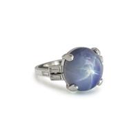 STAR SAPPHIRE AND DIAMOND RING