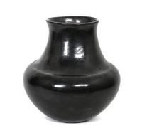 A Large Santa Clara Blackware Olla Height 12 inches. — LATE 19TH/ EARLY 20TH CENTURY