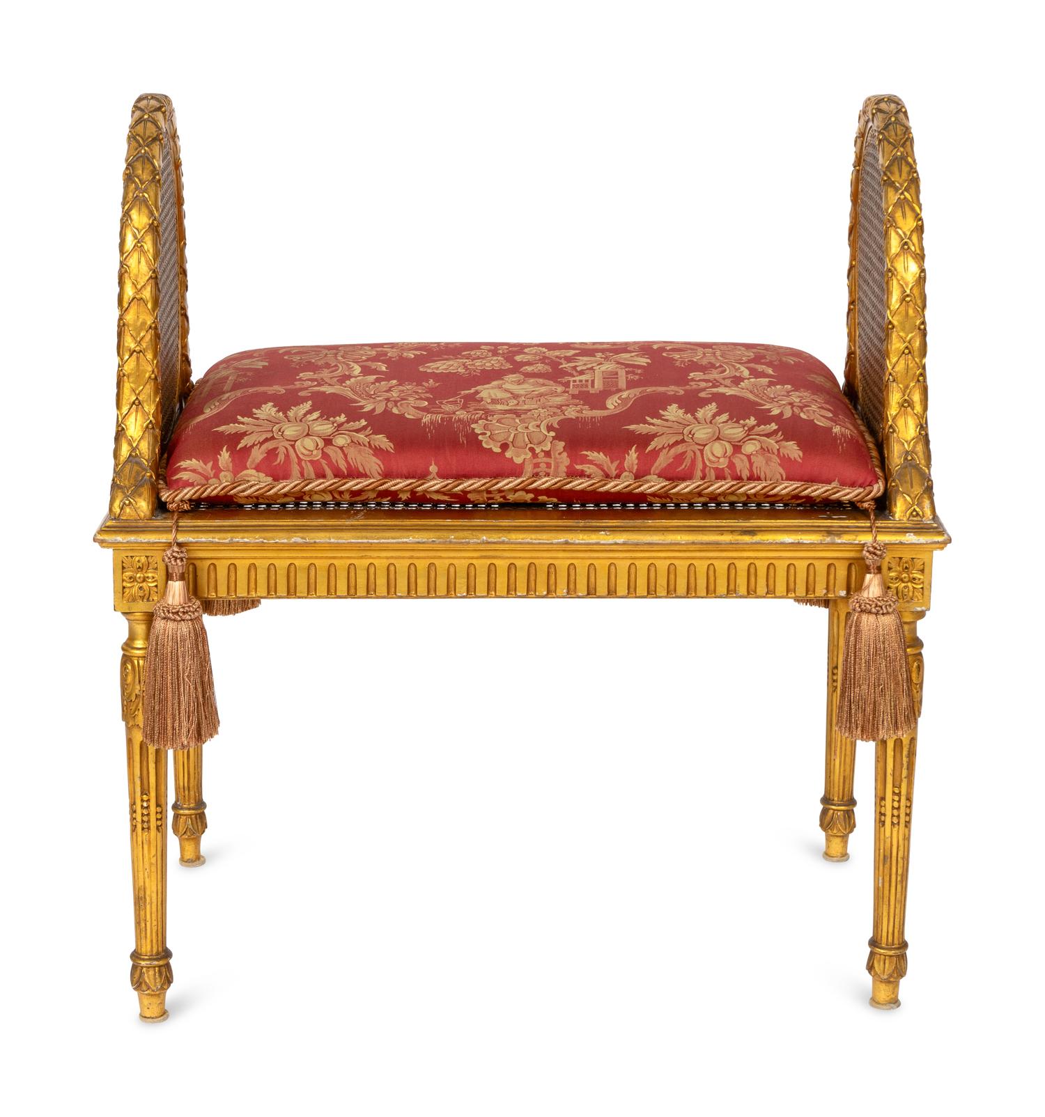 A Louis XVI Style Giltwood Window Seat