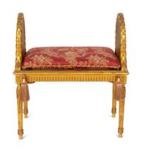 A Louis XVI Style Giltwood Window Seat