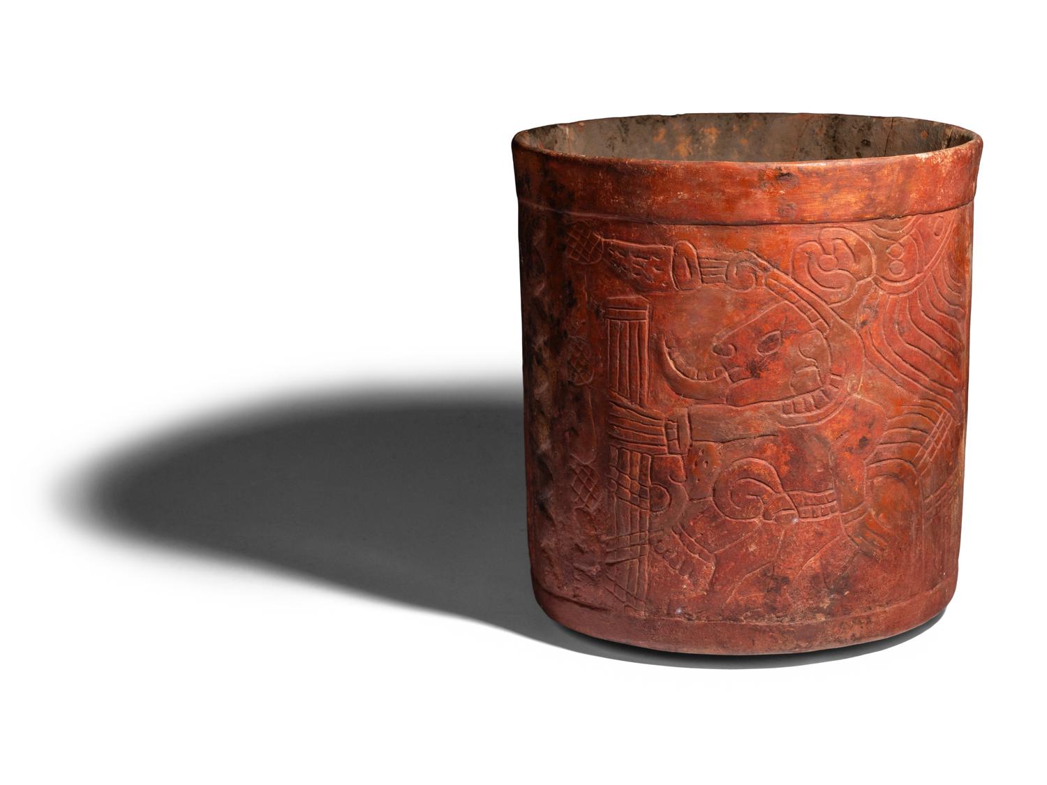 A Maya Incised Cylinder Vessel