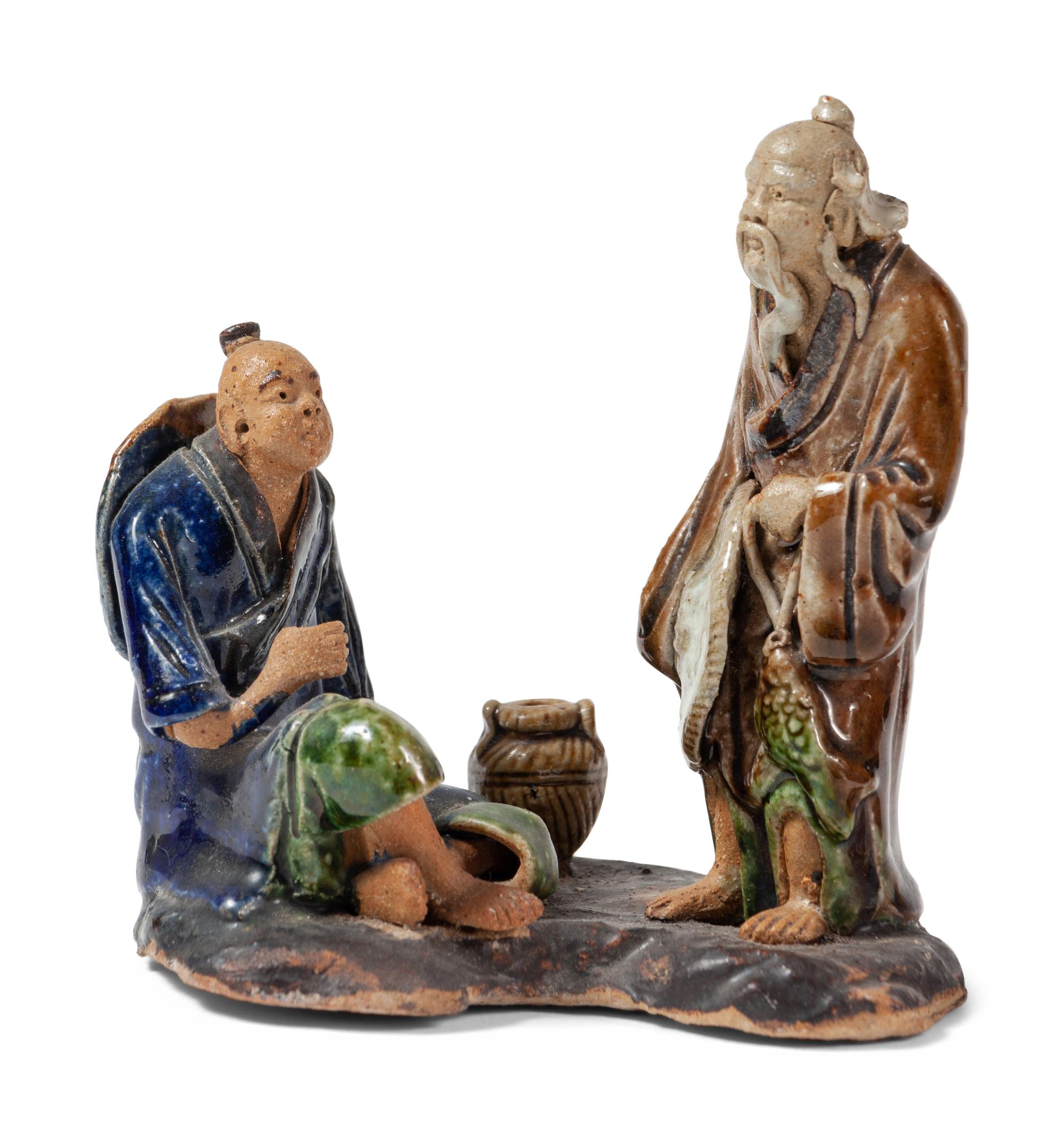 Four Chinese Sancai Glazed Porcelain Figures