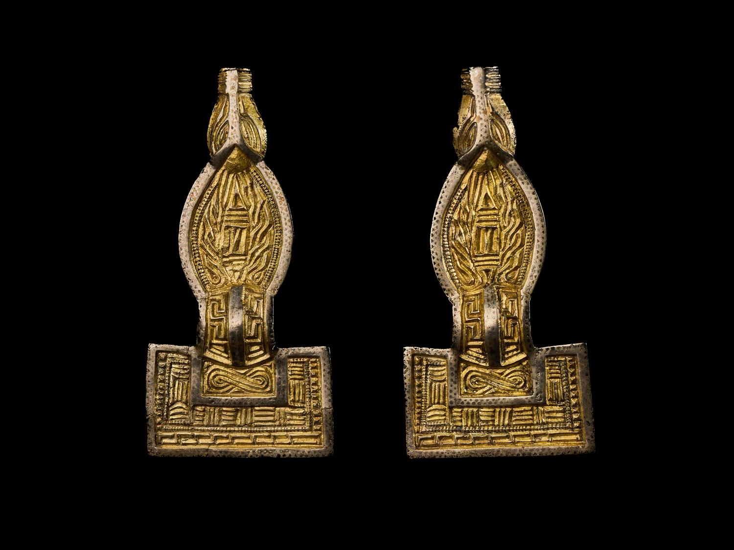 A Pair of Frankish Silver Fibulae