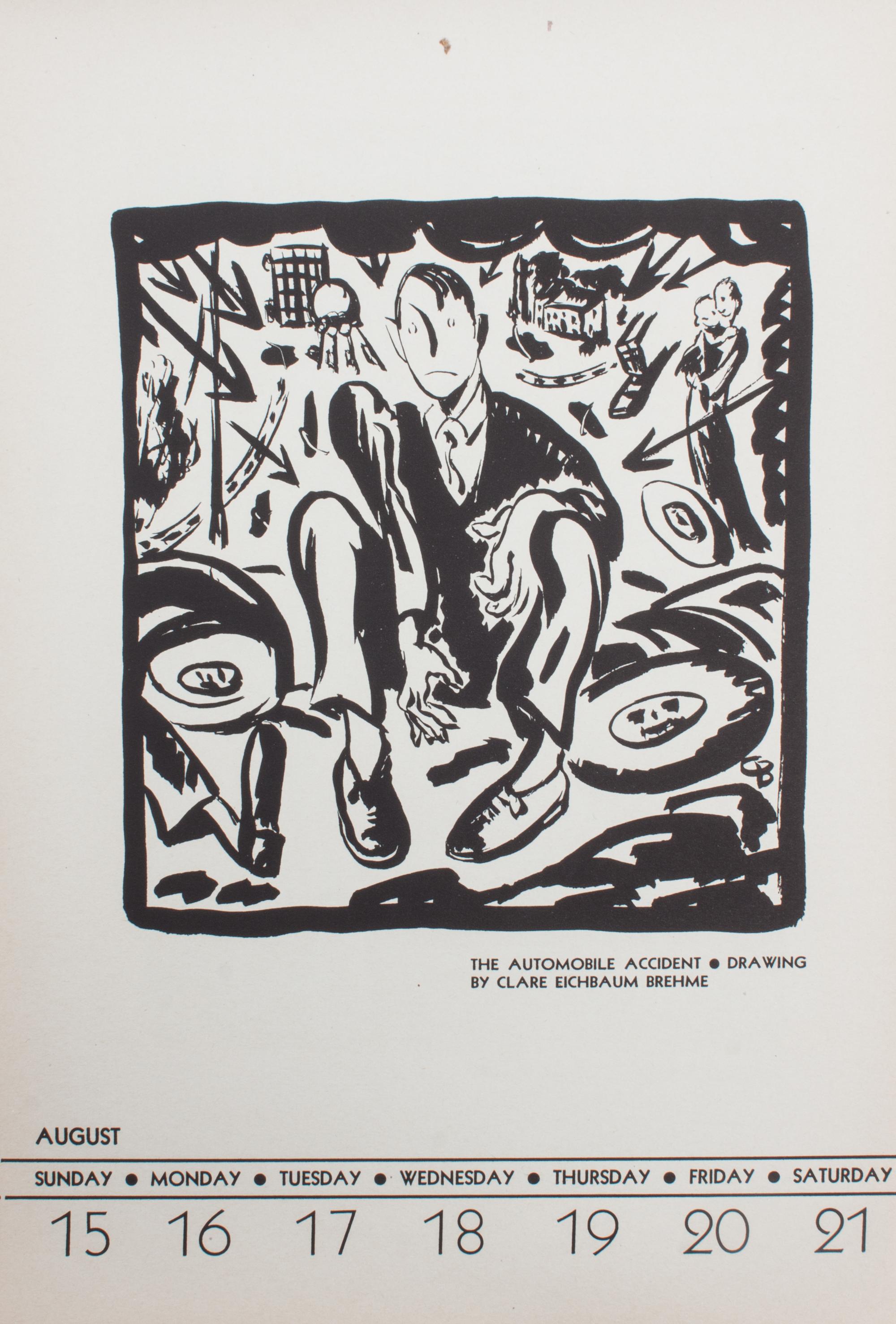 An American Block Print Calendar, 1937, 11 x 7 1/4 inches.