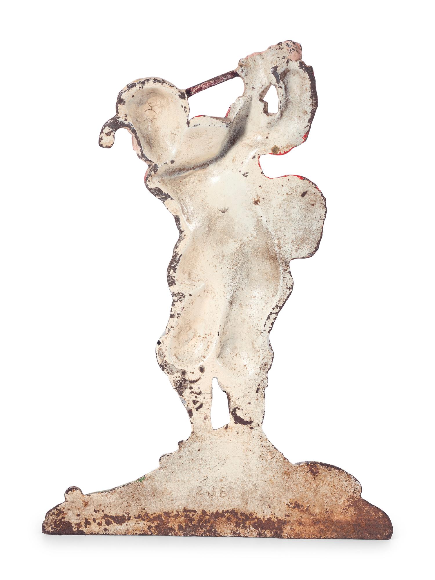Two Painted Cast Iron 'Golfer' Door Stops