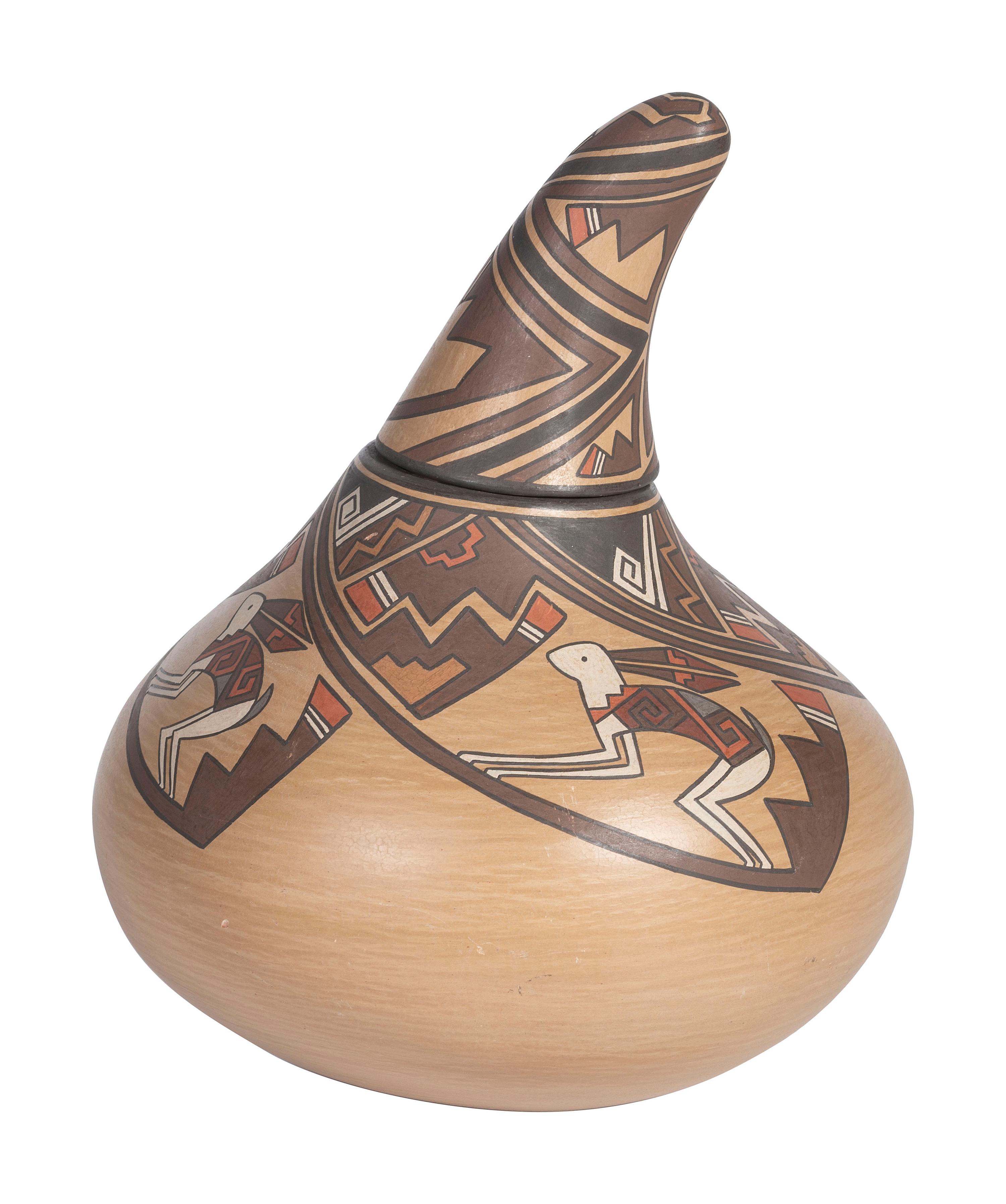 Pottery Gourd, with Rabbits