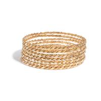 YELLOW GOLD BANGLE BRACELET SET