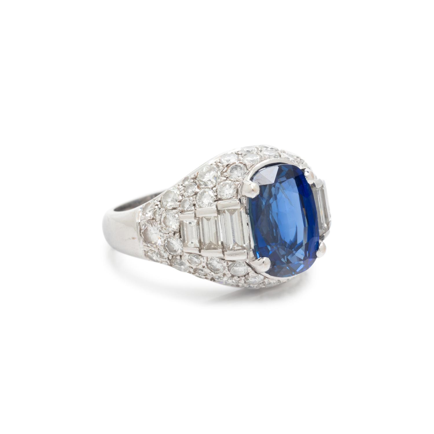 BULGARI, UNHEATED SAPPHIRE AND DIAMOND 'TROMBINO' RING